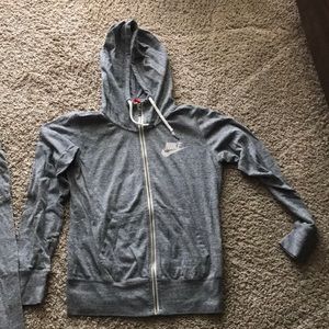 Nike zip up hoodie and joggers.